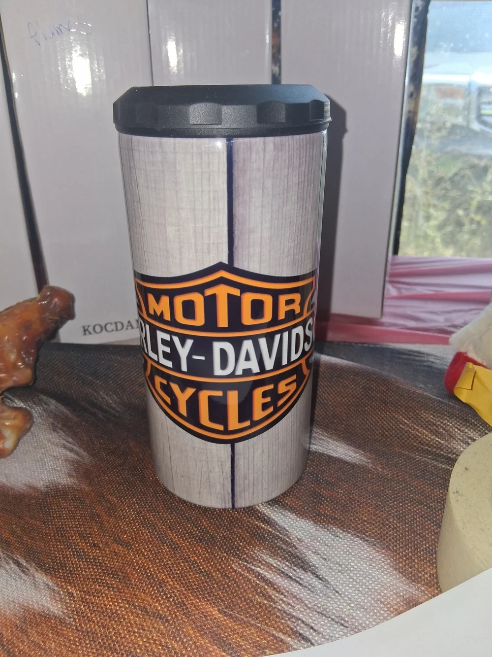 Harley-Davidson Insulated Travel Mug in Black and Orange